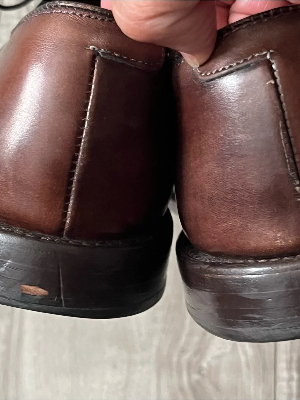 Allen Edmonds Dark Brown Leather Split-Toe Derby Shoes